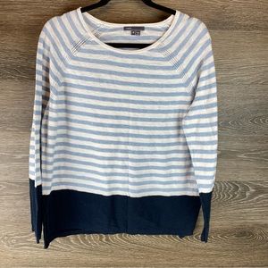 Vince coastal Colorblock Stripe Slub Cotton Sweater